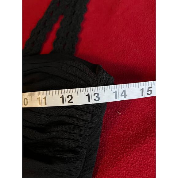 Y2K Sangria black chiffon asymmetrical halter style empire waist midi balletcore - Picture 9 of 14